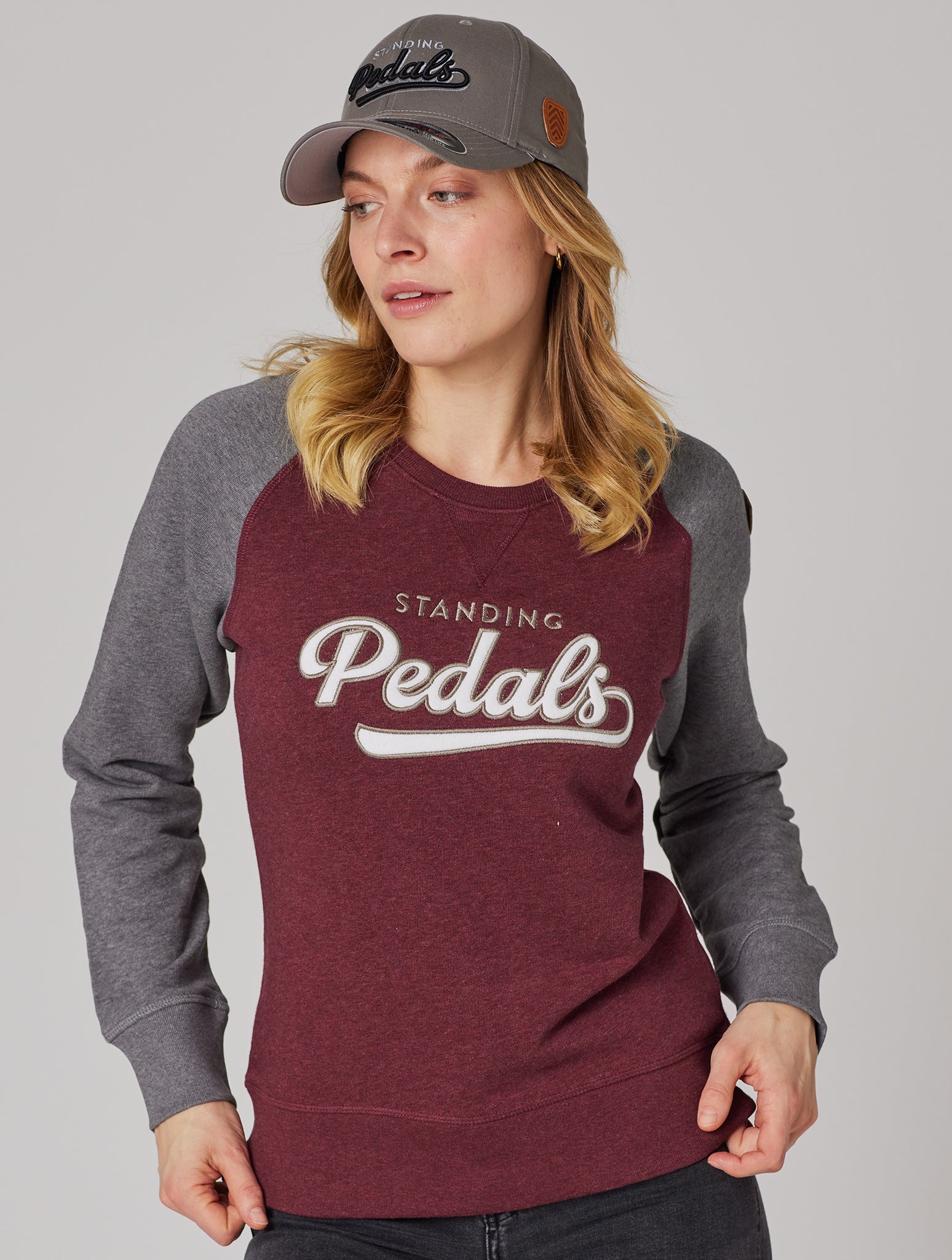 Premium Damen Raglan Sweater UNIVERSITY OF STANDING PEDALS